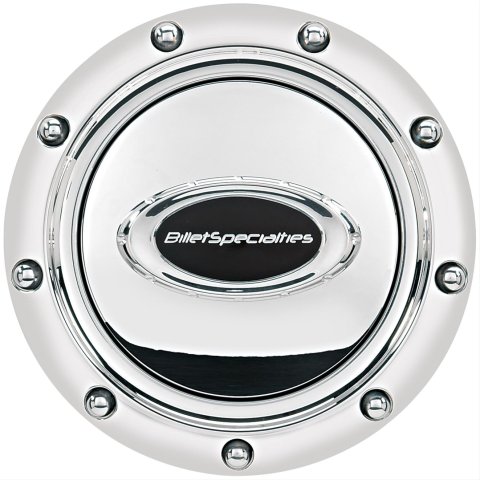 Billet Specialties Horn Buttons 32715 Button, Aluminum, Polished, Black Logo, Each