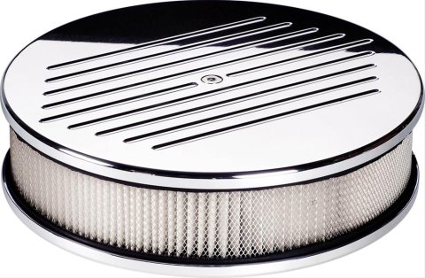 Billet Specialties Air Cleaners 15220 Filter Assembly, 10 in. Diameter, Round, Aluminum, Polished, Ball-Milled Design, 2 1/4 in. Filter, Each