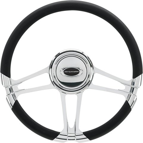 Billet Specialties Half-Wrap Steering Wheels 29315 Wheel, Half-Wrap, Monaco, Aluminum, Polished, 3-Spoke, 14 in. Diameter, 9-Bolt Mount, Each