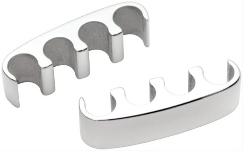 Billet Specialties Plug Wire Separators 69601 Spark Separators, Aluminum, Polished, 4-Wires, Clip-In, Pair