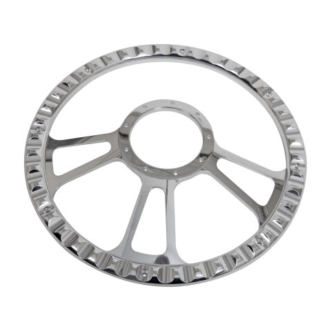 Billet Specialties Half-Wrap Steering Wheels 30425 Wheel, Half-Wrap, Vintec, Aluminum, Polished, 3-Spoke, 14 in. Diameter, 9-Bolt Mount, Each