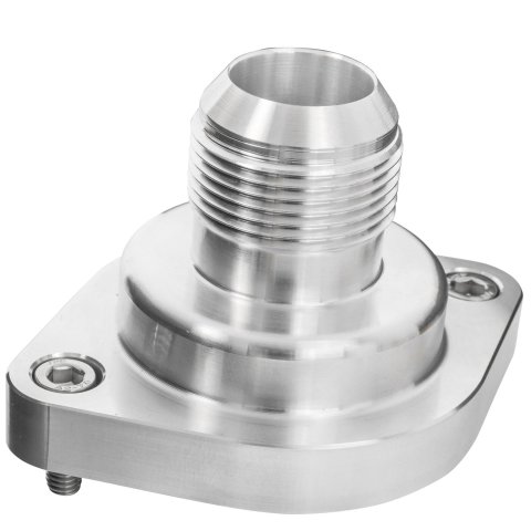 Billet Specialties Thermostat Housings 90900 Water Neck, Aluminum, Natural, Straight Up, -16 AN Male Threads, Chevy, LS, Each