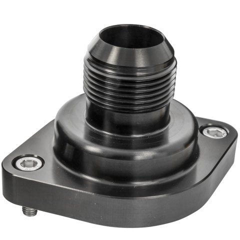 Billet Specialties Thermostat Housings BLK90920 Water Neck, Aluminum, Black Anodized, Straight Up, -20 AN Male Threads, Chevy, LS, Each