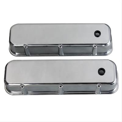 Billet Specialties Diecast Aluminum Valve Covers 96129 Covers, Tall, Aluminum, Polished, Plain Logo, Chevy, Big Block, Pair