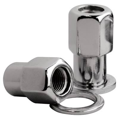 Billet Specialties Lug Nuts 999996 Nuts, .750 in. Shank with Washer, 1/2 in.- 20 RH, Open End, Chrome Plated Steel, Set of 10