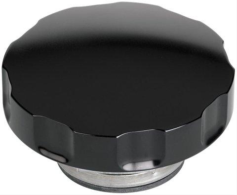 Billet Specialties Notch Grip Radiator Caps BLK75125 Cap, Grip, Round, 16 psi Maximum Pressure, Aluminum, Black Anodized, Each