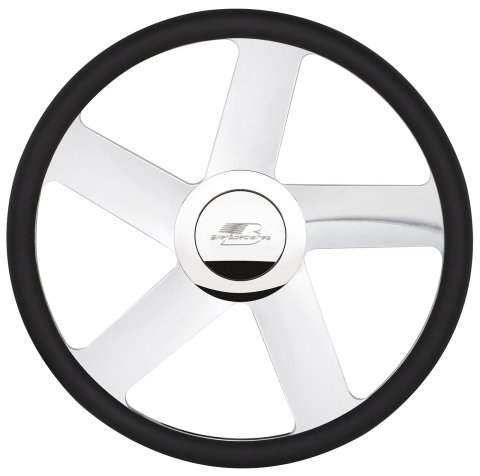 Billet Specialties Half-Wrap Steering Wheels 34042 Wheel, Half-Wrap, Blvd 42, Aluminum, Polished, 5-Spoke, 15.5 in. Diameter, 9-Bolt Mount, Each