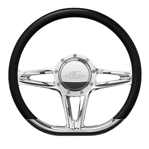 Billet Specialties Half-Wrap Steering Wheels 29441 Wheel, Half-Wrap, Victory, Aluminum, Polished, 3-Spoke, 14 in. Diameter, 9-Bolt Mount, Each