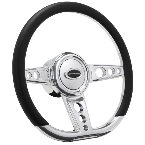 Billet Specialties Half-Wrap Steering Wheels 29427 Wheel, Half-Wrap, Trans Am, Aluminum, Polished, 3-Spoke, 14 in. Diameter, 9-Bolt Mount, Each