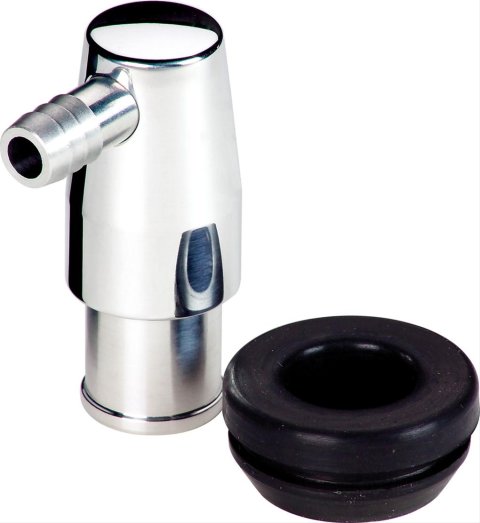 Billet Specialties PCV Valves 22120 Valve, 90 Degree, Aluminum, Polished, 1.22 in. O.D., 3/8 in. Hose Barb, Each