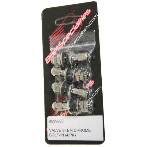 Billet Specialties Bolt-On Valve Stems 999900 Stems, Steel, Chrome, Bolt-On, Set of 4