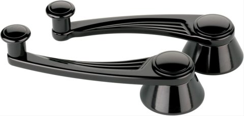 Billet Specialties Window Cranks BLK46525 Cranks, Door Window, Aluminum, Black, 1/2 in. Round Spline, Pair