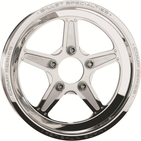 Billet Specialties Comp 5 Series Polished Wheels 15x3.5 Wheel, 5, Aluminum, Polished, 15 in. x 3.5 in., x 4.75 in. Bolt Circle, 2.25 in. Backspace, Each