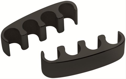Billet Specialties Plug Wire Separators 69681 Ignition Looms/Separators, Aluminum, Black Anodized, Clip-in, Pair