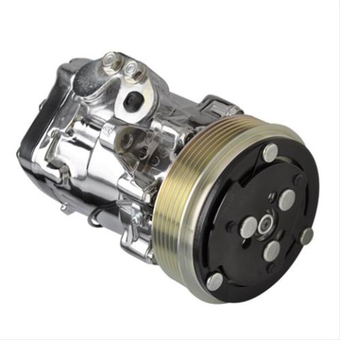 Billet Specialties Air Conditioning Compressors 12060 Compressor, Conditioning, Sanden SD-7, Aluminum, Polished, Serpentine Pulley, Tru Trac, Each