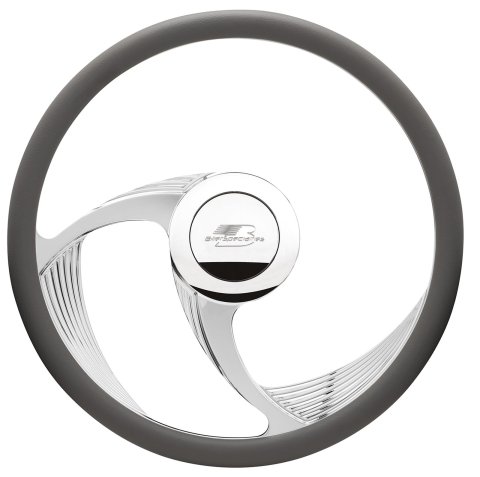 Billet Specialties Half-Wrap Steering Wheels 34165 Wheel, SPYDER II, Half-Wrap, 15.5 in. Diameter, 2 in. Dish, Polished Aluminum, 9 Bolt, Each