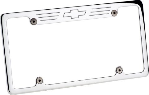 Billet Specialties License Plate Frames 55623 Frame, Aluminum, Polished, Chevy Bowtie Emblem, Each