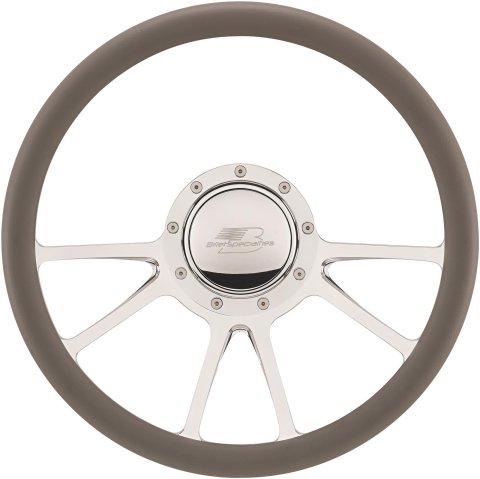 Billet Specialties Half-Wrap Steering Wheels 30971 Wheel, Half-Wrap, Edge, Aluminum, Polished, 6-Spoke, 14 in. Diameter, 9-Bolt Mount, Each