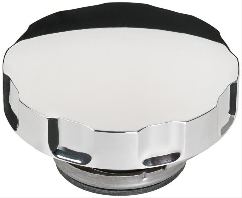 Billet Specialties Notch Grip Radiator Caps 75125 Cap, Grip, Round, 16 psi Maximum Pressure, Aluminum, Polished, Each