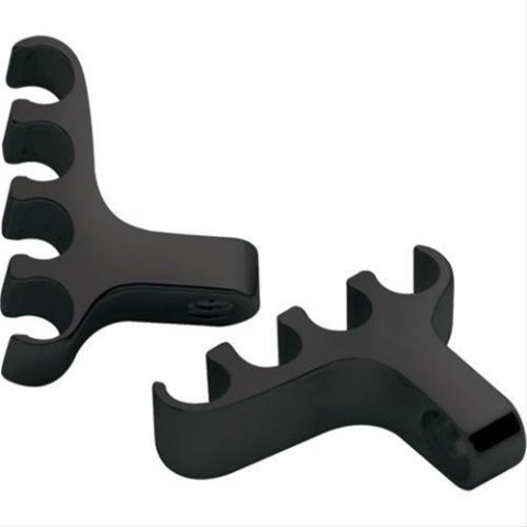 Billet Specialties Plug Wire Separators 69784 Separators, 4-wire, Aluminum, Black Anodized, Pair