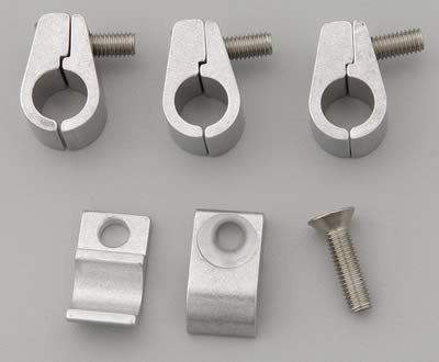Billet Specialties Line Clamps 65410 Hose Mounting Clamps, Aluminum, Natural, One .375 in. Diameter Hole, Set of 4