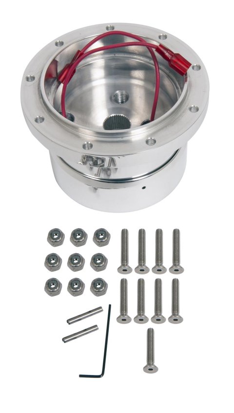 Billet Specialties Steering Wheel Hub Adapters for 1964-1966 FAIRLANE, FALCON, MUSTANG - LC22404 Adapter, 9-Bolt Mount, Aluminum, Polished, Ford, Each