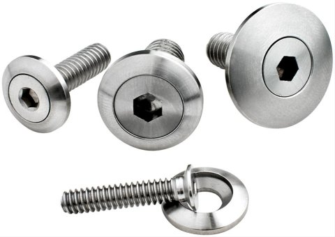 Billet Specialties Pro-Bolts 66120 Fender Bolts, 3/8 in.-16 RH Thread, 7/8 in. Washer Diameter, Stainless Steel, Natural, Pair