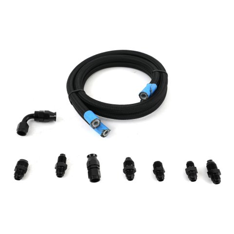 Billet Specialties Power Steering Hose Kits BLK77905 Kit, Steering, Black Braided Stainless Steel Hose, Fittings, Kit