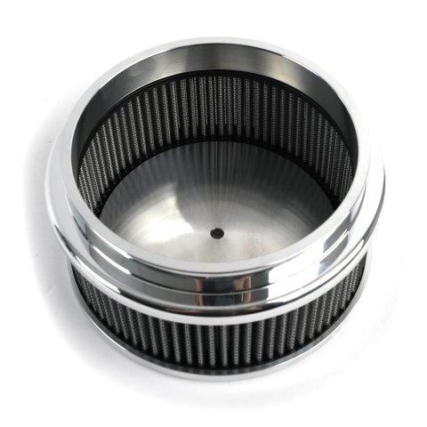 Billet Specialties Air Cleaners 15129 Filter Assembly, 6 3/8 in. Diameter, Round, Aluminum, Polished, Plain Design, 2 in. Filter Height, Each