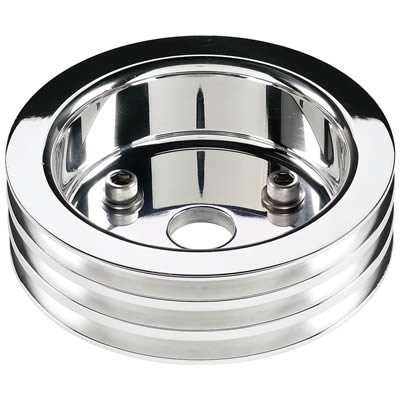 Billet Specialties Crankshaft Pulleys 83320 Pulley, V-Belt, 3-Groove, Aluminum, Polished, Chevy, Big Block, Short Pump, Each