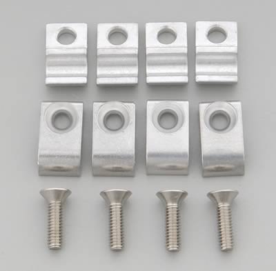 Billet Specialties Line Clamps 65210 Hose Mounting Clamps, Aluminum, Natural, One .250 in. Diameter Hole, Set of 4