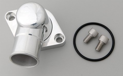 Billet Specialties Thermostat Housings 90320 Water Neck, Aluminum, Polished, 15 Degree, Chevy, Big Block, Small Block, Each