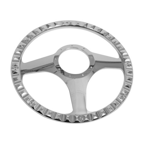 Billet Specialties Half-Wrap Steering Wheels 30103 Wheel, Half-Wrap, Street Lite, Aluminum, Polished, 3-Spoke, 14 in. Diameter, 9-Bolt Mount, Each
