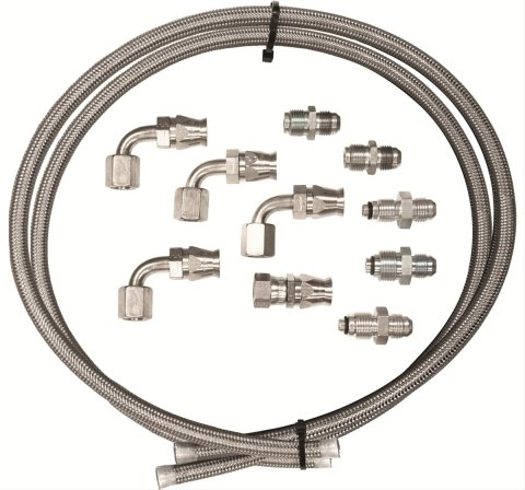 Billet Specialties Power Steering Hose Kits 77905 Kit, Steering, Braided Stainless Steel Hose, Fittings, Kit