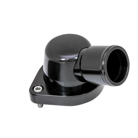 Billet Specialties Thermostat Housings BLK90334 Water Neck, Aluminum, Black Anodized, O-ring, 15 Degree, Each