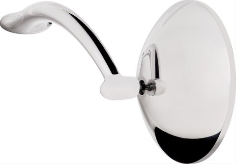 Billet Specialties Side View Mirror Sets 74720 Mirrors, Aluminum, Polished, Manual Adjustment, 4.00 in. Diameter, Pair