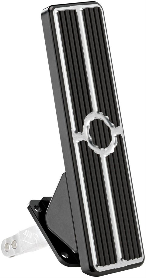 Billet Specialties Gas Pedal Assemblies 199175 Throttle Pedal, Firewall Mount, Rectangle, Aluminum, Black Anodized Bracket, Black Anodized Pedal, Each