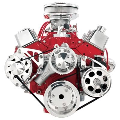 Billet Specialties Serpentine Conversion Pulley Kits FM2122PC Kit, Serpentine, Aluminum, Polished, Chevy, Small Block, Kit