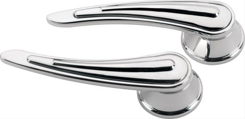 Billet Specialties Interior Door Handles 45528 Handles, Interior, Aluminum, Polished, Rail Style, Round Spline Shaft, Pair