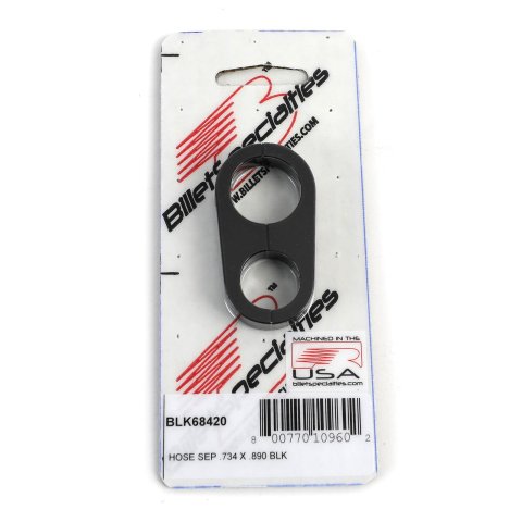 Billet Specialties Hose Separators BLK68420 Separator, Aluminum, Black, One .734 in. Hole/One .890 in. Hole, Each