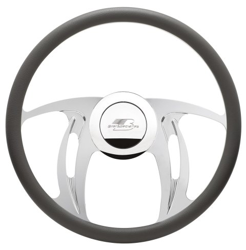 Billet Specialties Half-Wrap Steering Wheels 34123 Wheel, HURRICANE, Half-Wrap, 15.5 in. Diameter, 2 in. Dish, Polished Aluminum, 9 Bolt, Each