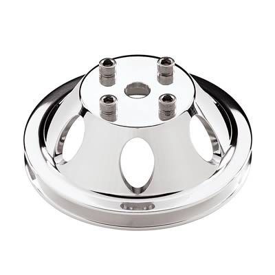 Billet Specialties Water Pump Pulleys 78110 Pulley, V-Belt, 1-Groove, Aluminum, Polished, Chevy, Big/Small Block, Long Pump, Each
