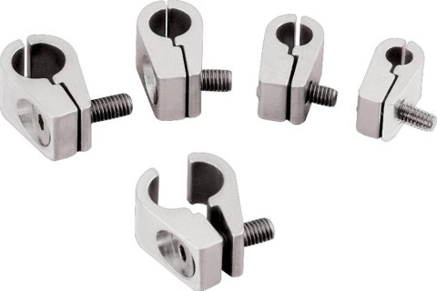 Billet Specialties Line Clamps 65110 Hose Mounting Clamps, Aluminum, Natural, One .188 in. Diameter Hole, Set of 4