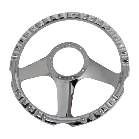 Billet Specialties Half-Wrap Steering Wheels 29308 Wheel, Half-Wrap, Octane, Aluminum, Polished, 3-Spoke, 14 in. Diameter, 9-Bolt Mount, Each