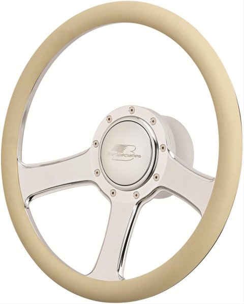 Billet Specialties Half-Wrap Steering Wheels 30976 Wheel, Half-Wrap, Anthem, Aluminum, Polished, 3-Spoke, 14 in. Diameter, 9-Bolt Mount, Each