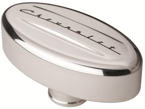Billet Specialties Valve Cover Breathers 20923 Breather, Oval, Push-in, Aluminum, Polished, Chevrolet Logo, Each