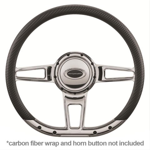 Billet Specialties Half-Wrap Steering Wheels 29409 Wheel, Half-Wrap, Formula, Aluminum, Polished, 3-Spoke, 14 in. Diameter, 9-Bolt Mount, Each