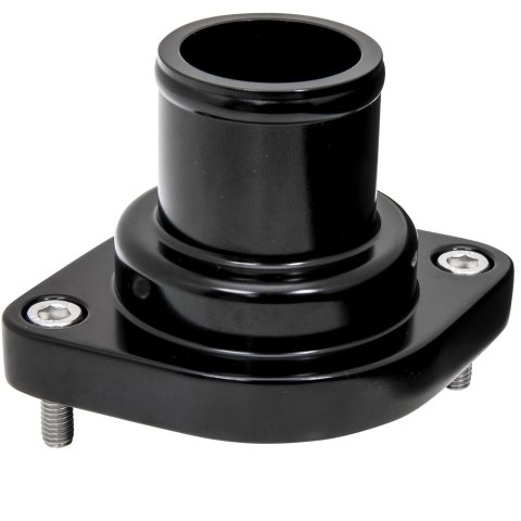 Billet Specialties Thermostat Housings BLK90134 Water Neck and Housing, Straight, Aluminum, Black Anodized, GM LS, Each