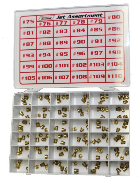 Quick Fuel Gasoline Jet Kits 36-436QFT Carburetor Assortment, Gasoline, 75-110, 4-Each, 1/4 in.-32 Thread, Kit