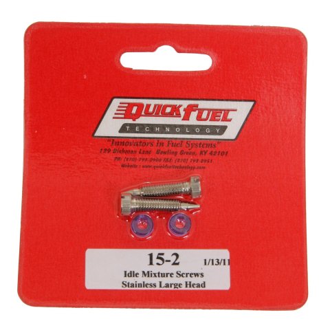 Quick Fuel Carburetor Idle Mixture Screws 15-2QFT Screws, Stainless Steel, Gold Iridited, Holley, Fuel, Pair